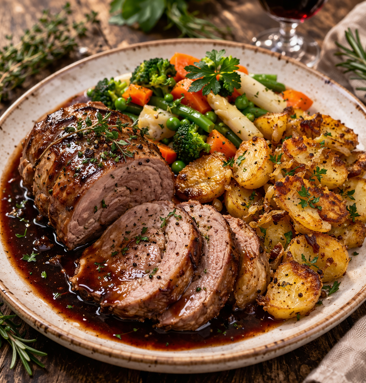 Braised veal rolled roast