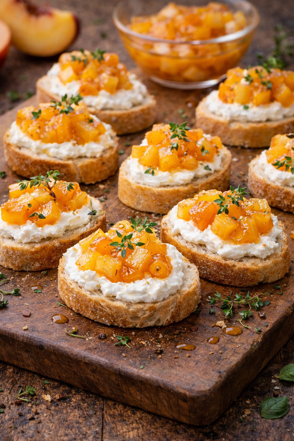 Peach Goat Cheese Canapé