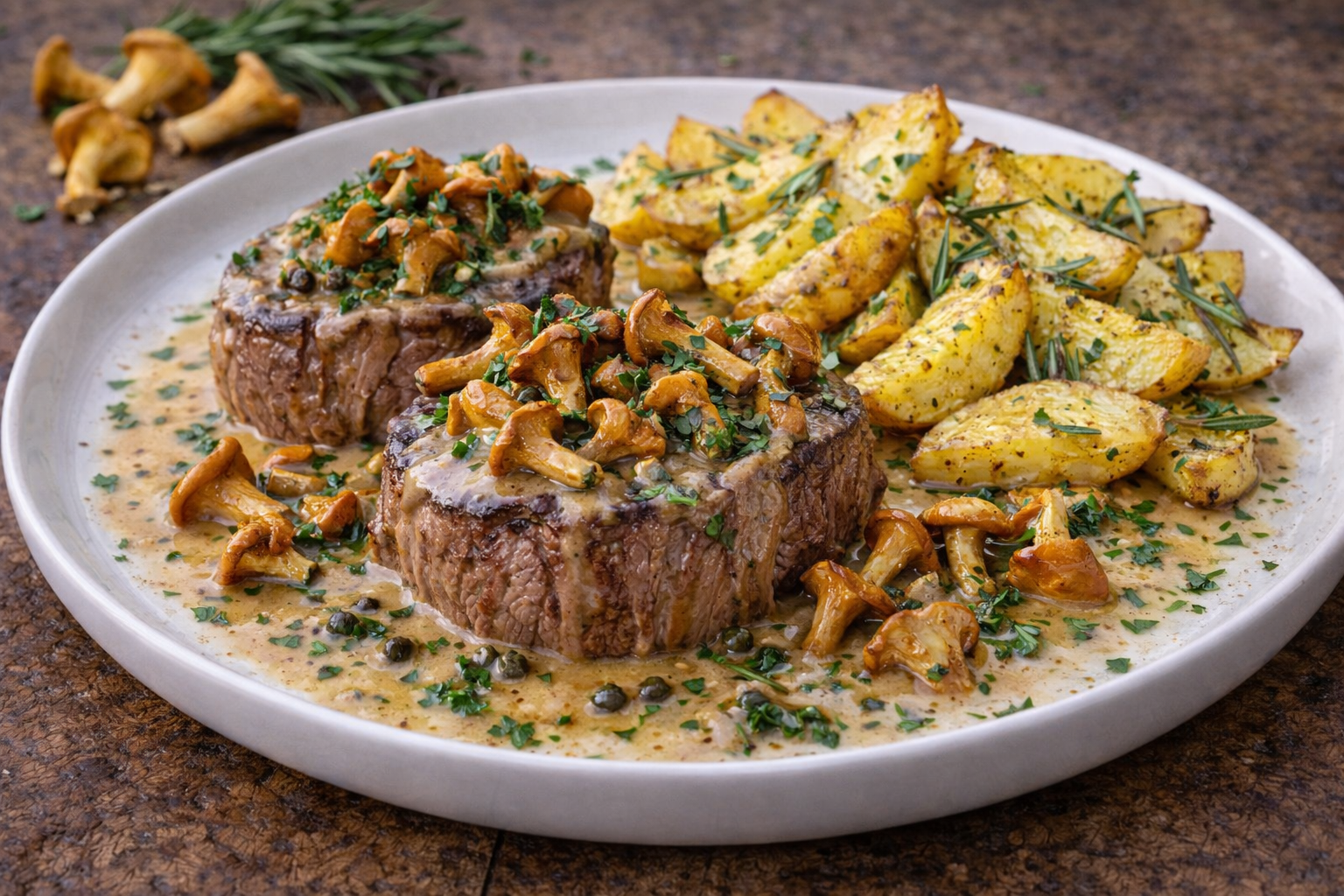 Rinderfilet-Medaillons mit Pfifferlingen