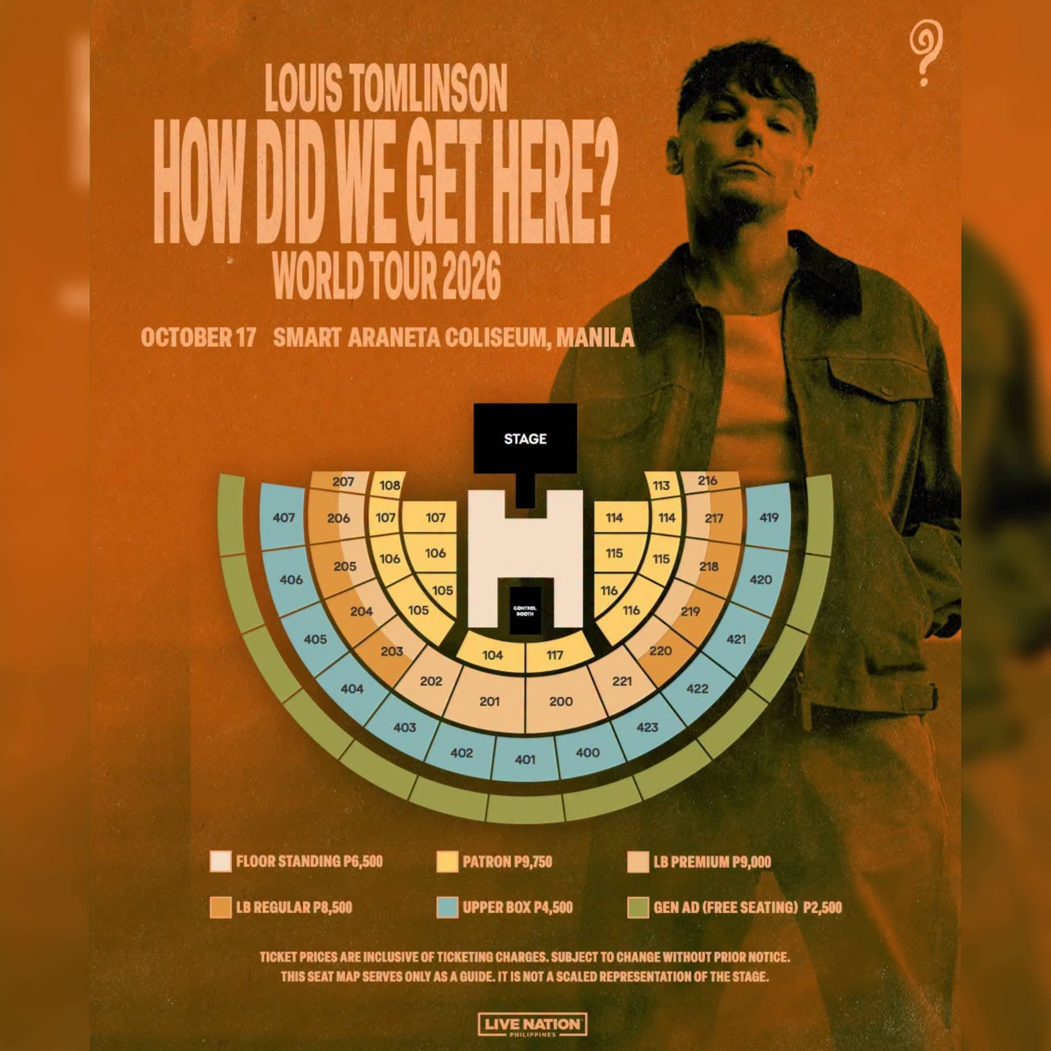 Louis Tomlinson Seat Map