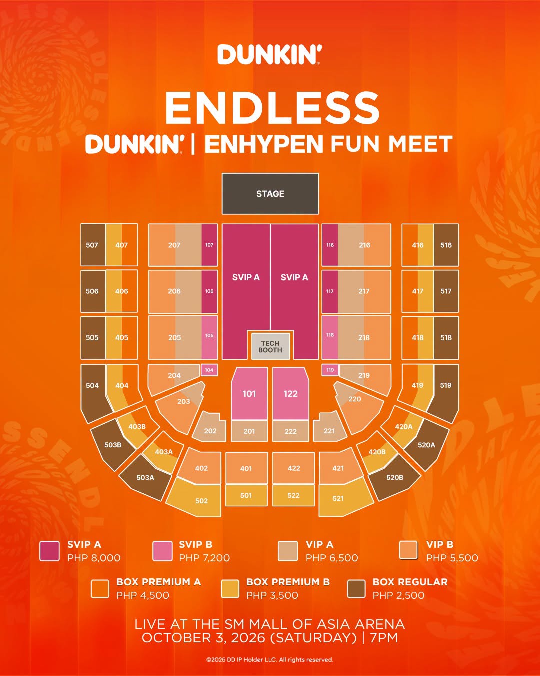 ENDLESS DUNKIN' ENHYPEN FUN MEET Seat Plan