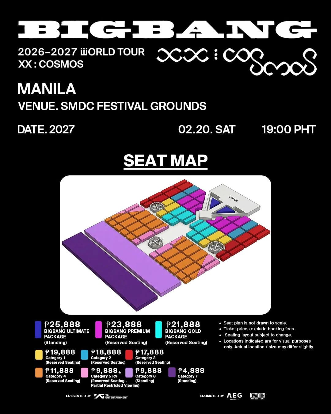 BIGBANG WORLD TOUR XX COSMOS IN MANILA Seat Map