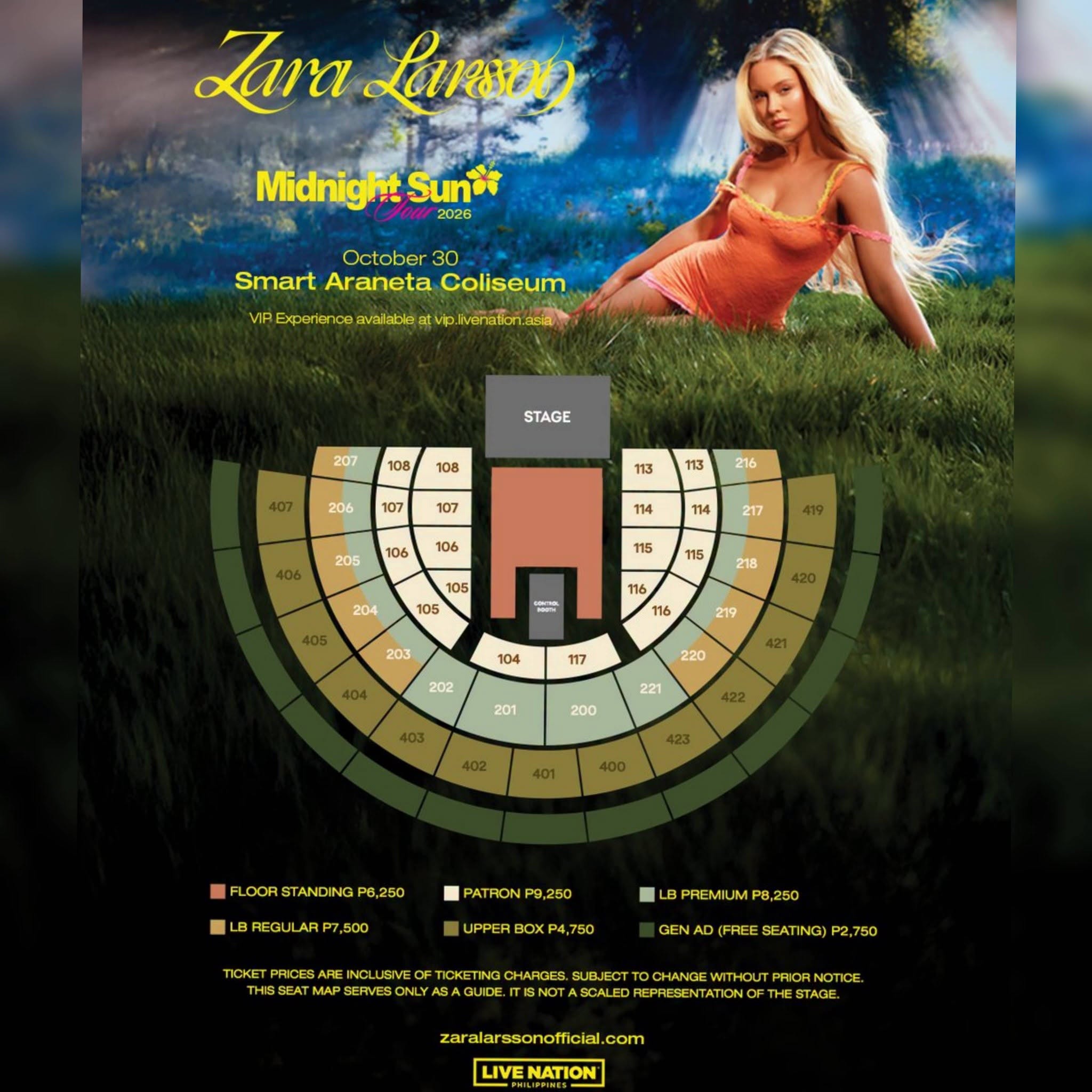 Zara Larsson Seat Map