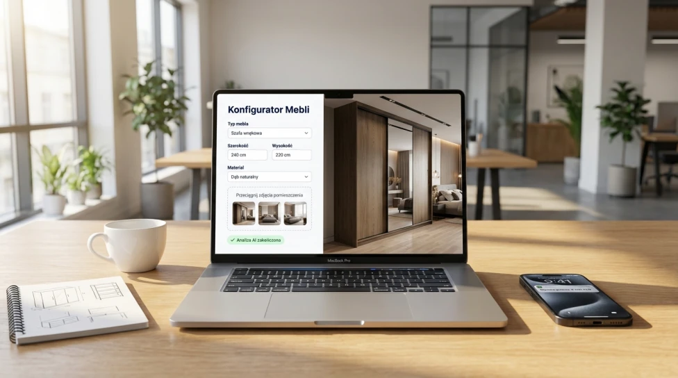 Nowoczesny konfigurator AI do wyceny mebli z wizualizacją 3D