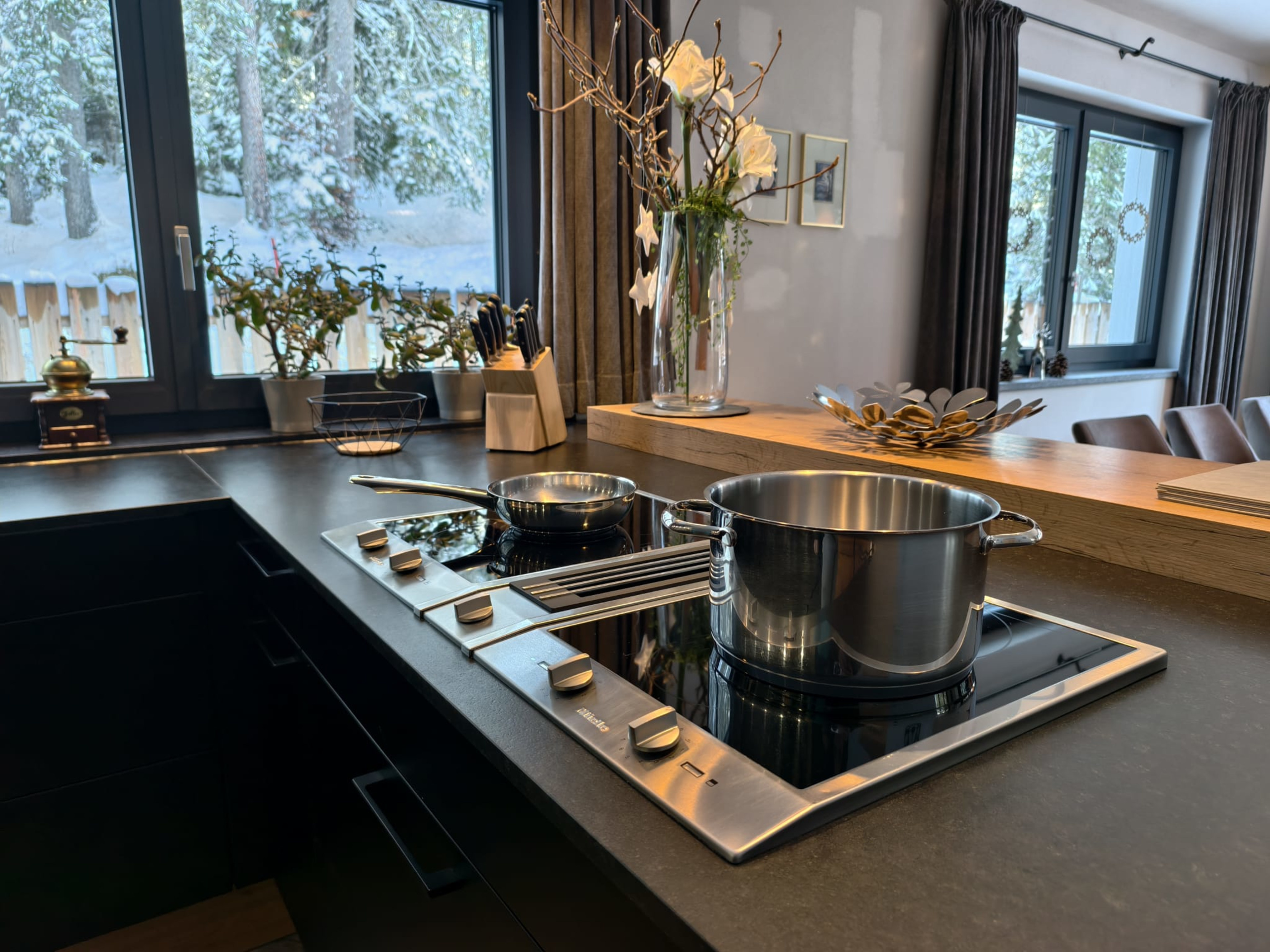 Induction cooker in the chalet