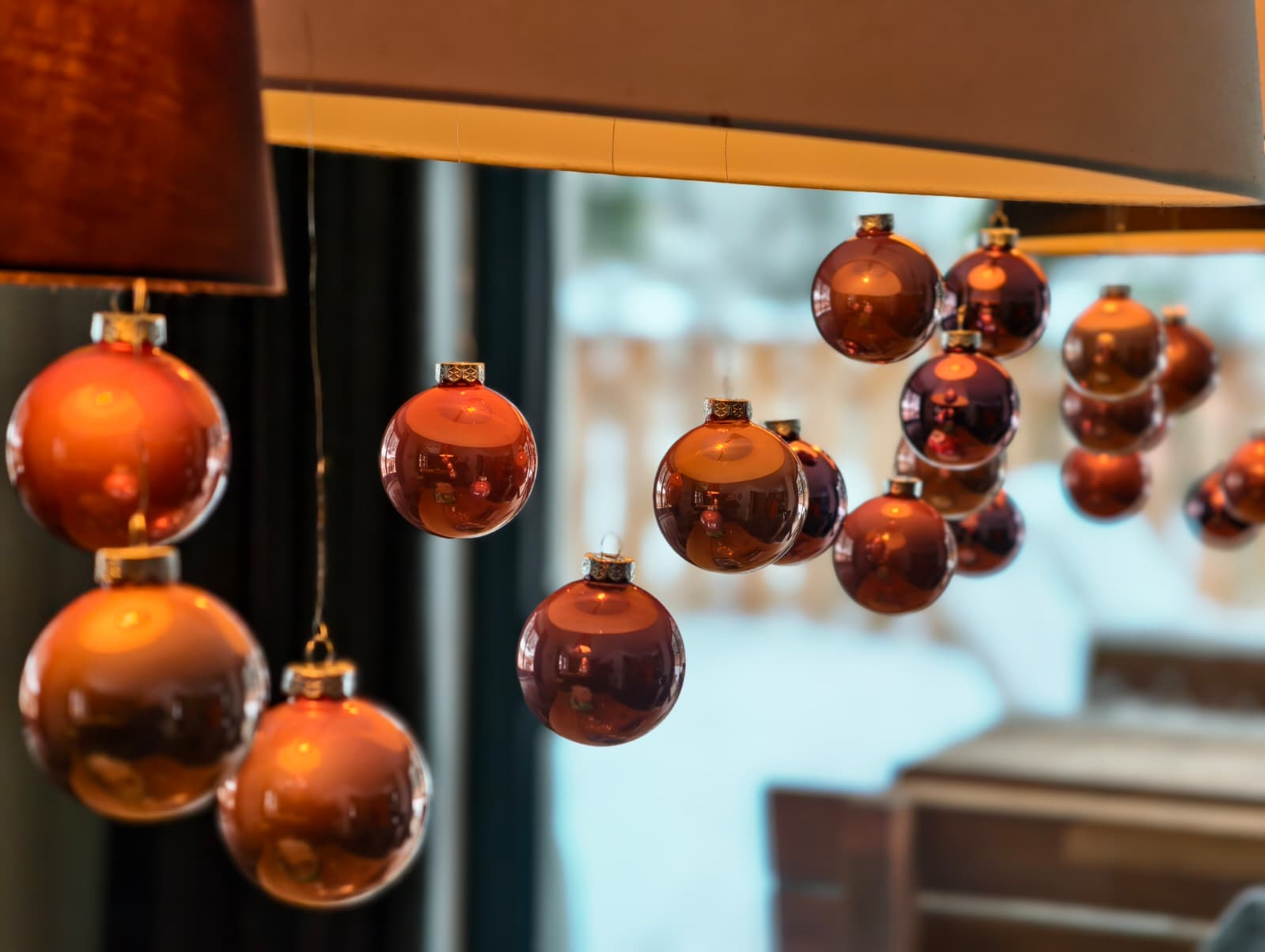 Detail: Essbereich winterlich dekoriert