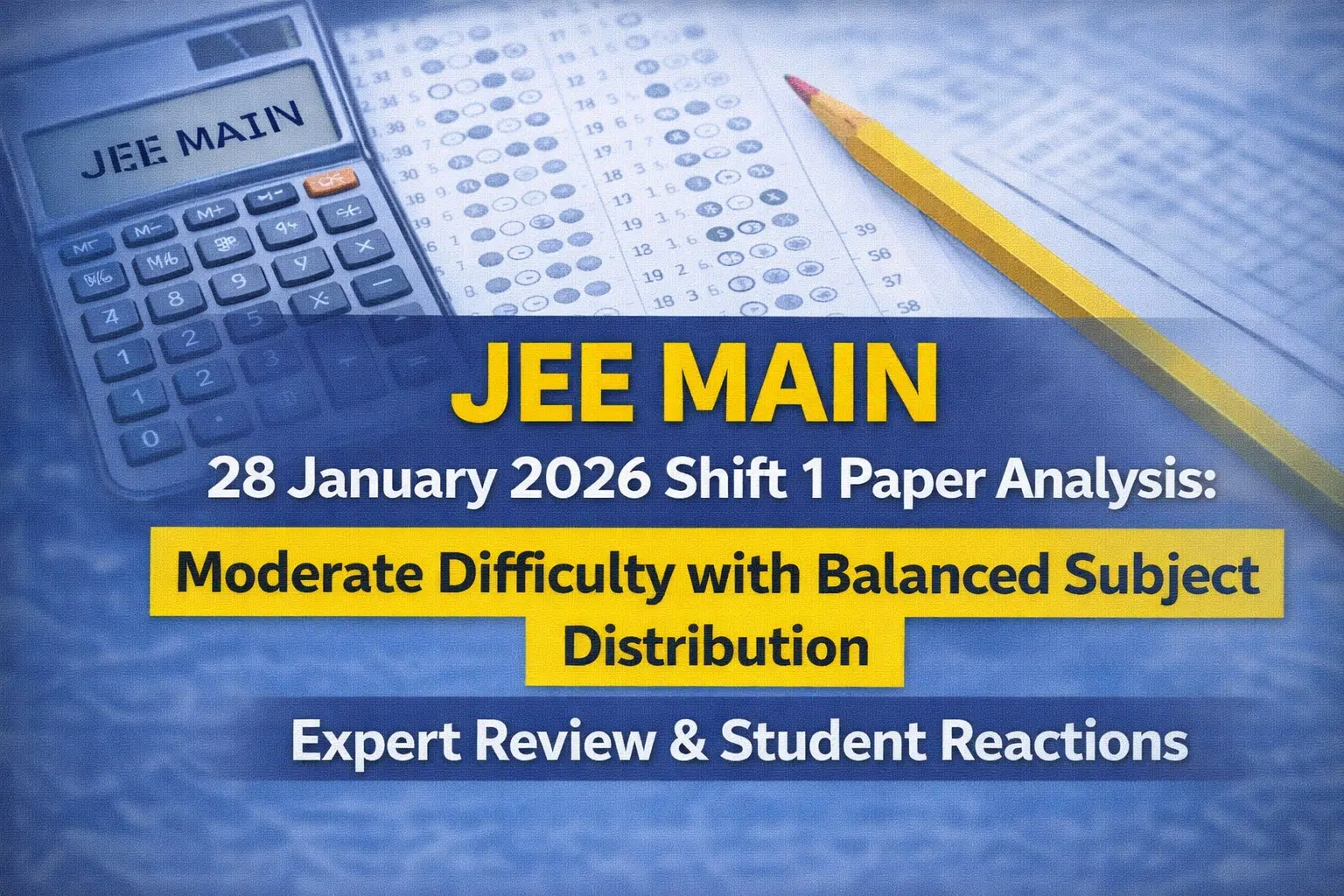 JEE Main 28 January 2026 Shift 1 Paper Analysis:...