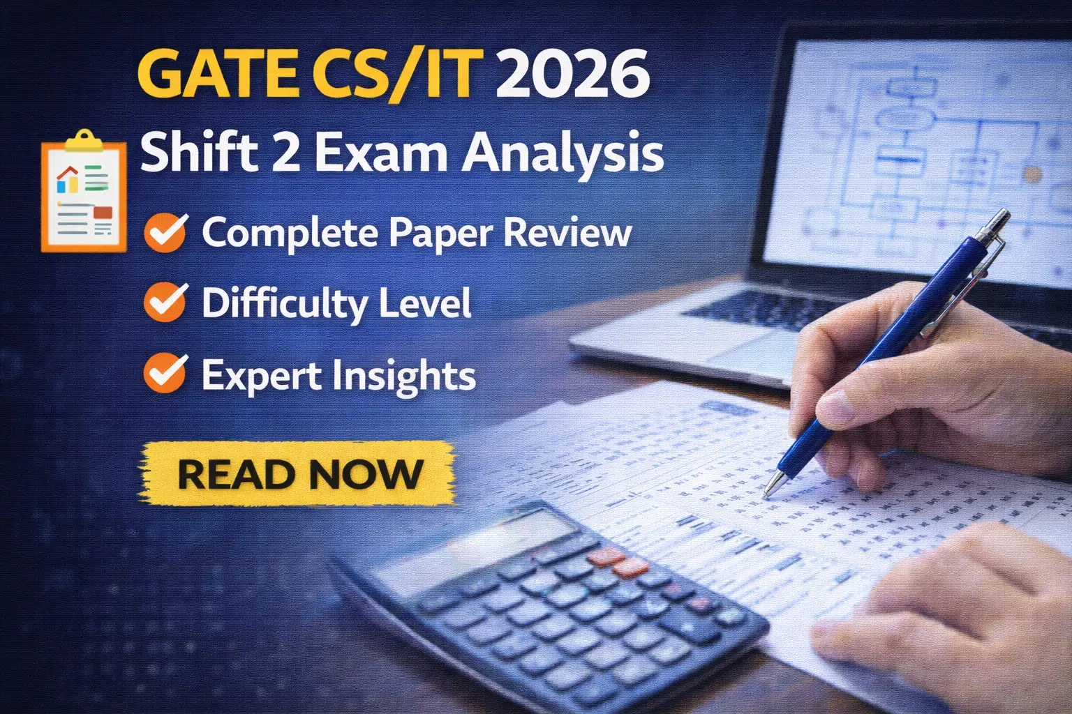 GATE CS IT 2026 Shift 2 Exam Analysis: Complete Paper...