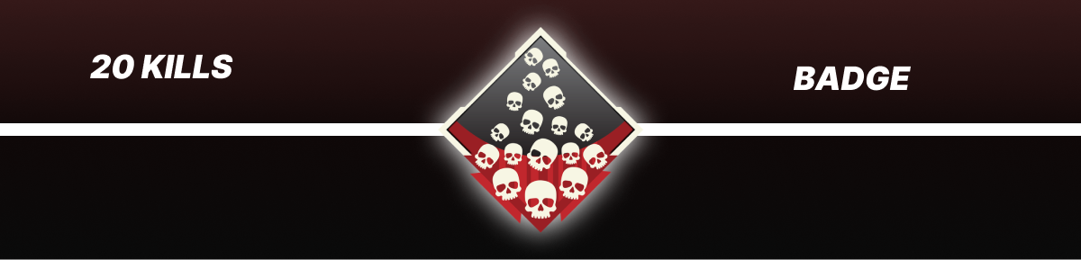 Apex Legends 20 Kills Badge – displayed on a clean red and black background to showcase high-skill achievement.