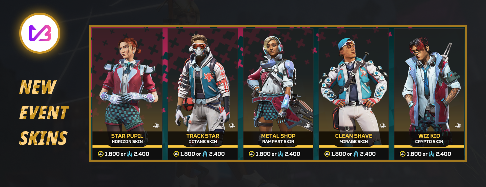 Apex Legends Future Icons Event skins: Horizon, Octane, Rampart, Mirage, and Crypto – VersaciBoosts