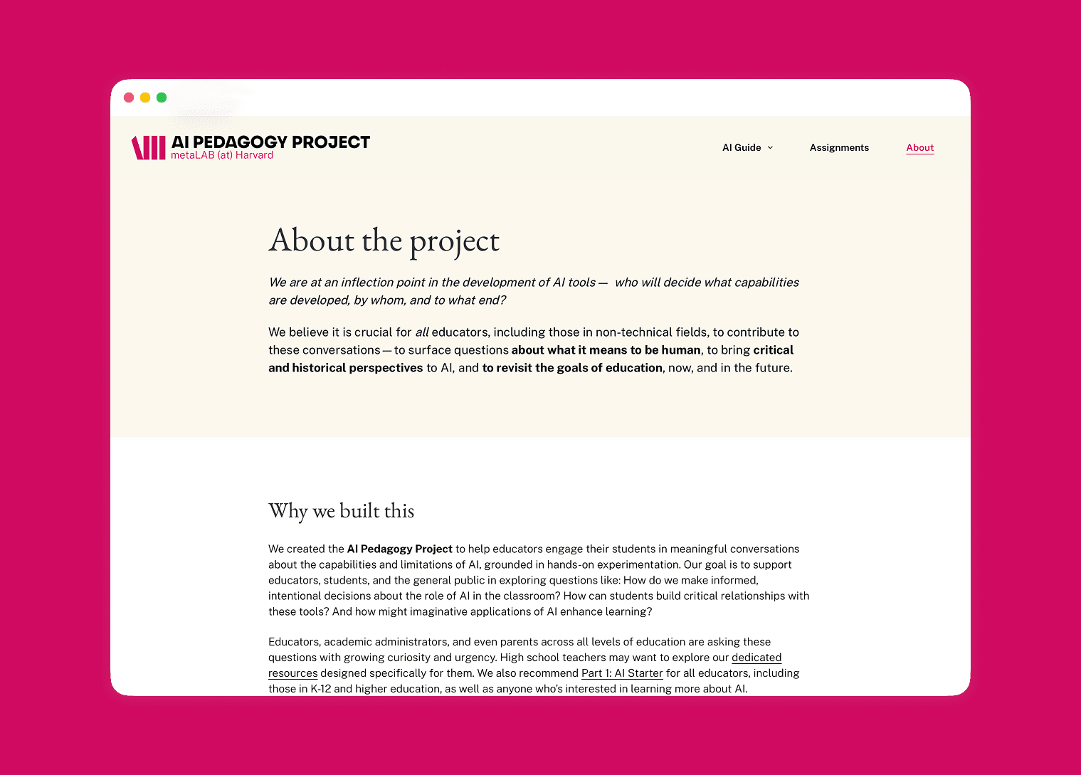 Picture of AI Pedagogy Project
