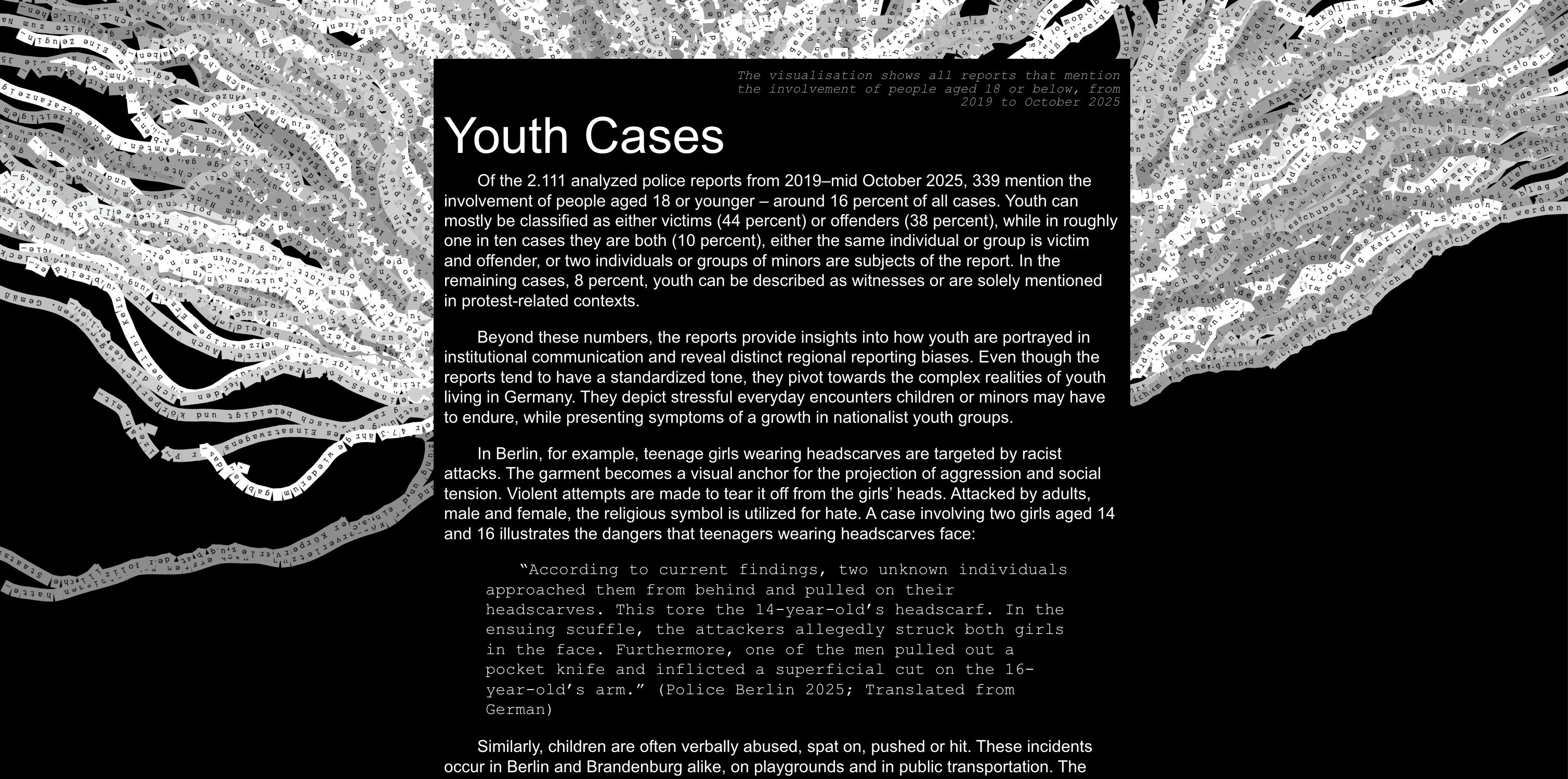 Data visualization of police reports on right-wing extremist violence in Berlin and Brandenburg, Germany