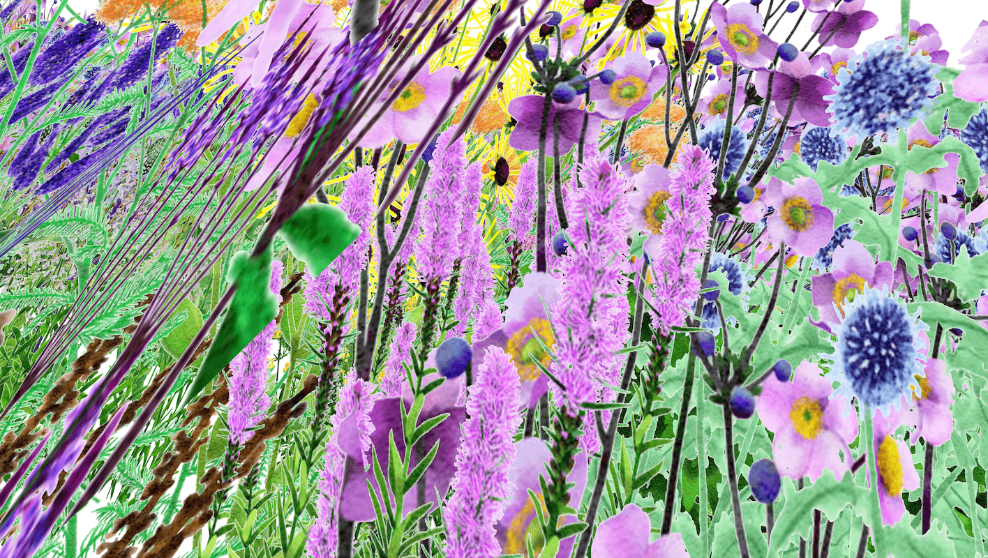 Pollinator Pathmaker: ARr77zvQW8Bq8q6hgDHUmp (Human Vision), 2023. © Alexandra Daisy Ginsberg Ltd