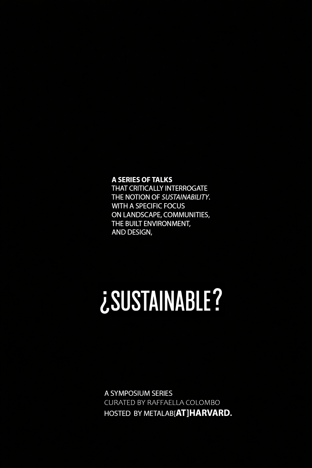 Picture of ¿SUSTAINABLE? - a symposium series