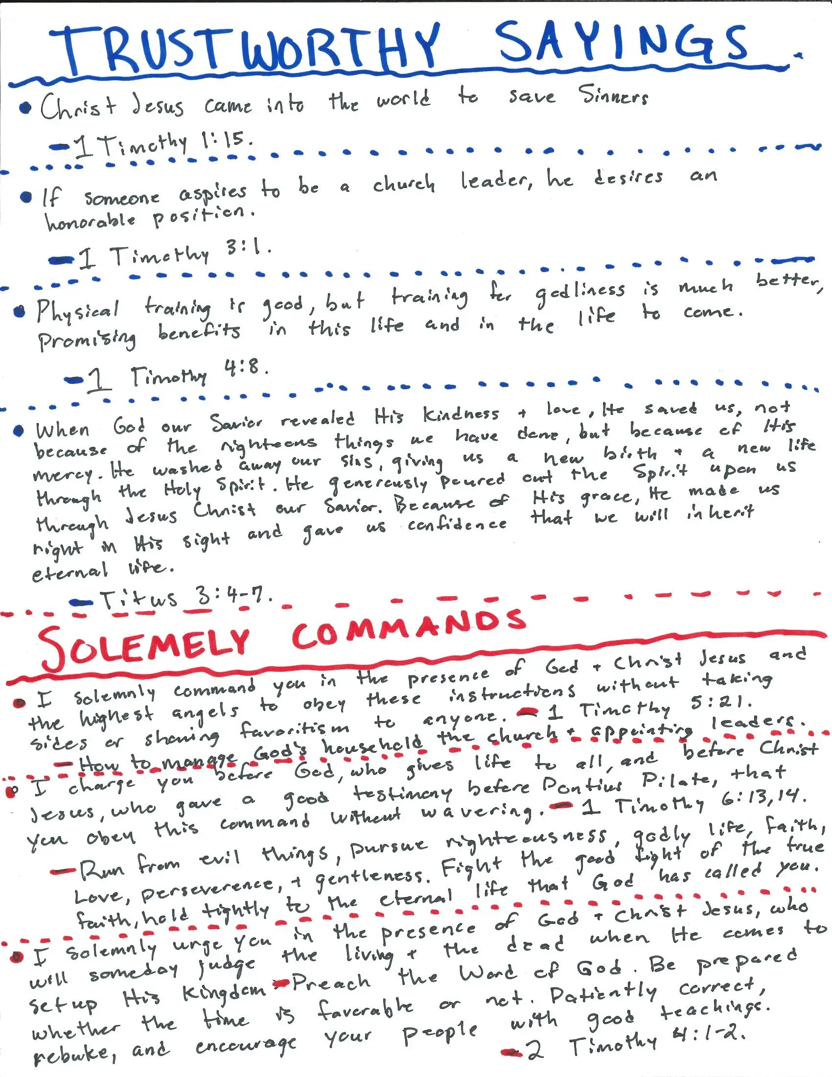 Trustworthy Sayings and Solemn Commands