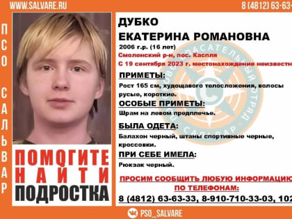 В Смоленской области пропала 16-летняя девушка