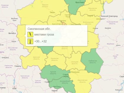 В Смоленской области объявлен «жёлтый» уровень опасности