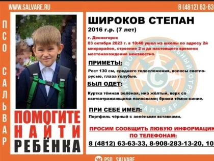 В Десногорске пропал 7-летний мальчик