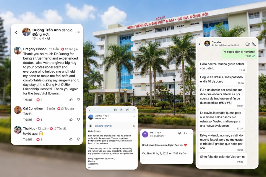 Những lời cảm ơn của các bệnh nhân quốc tế được gửi về từ đất nước bạn - Ảnh: H.L