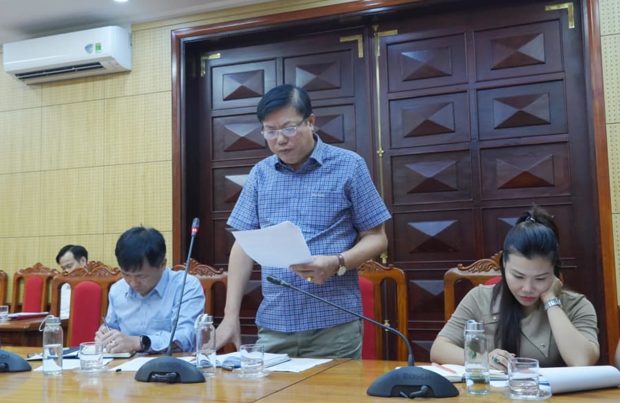 Đại diện lãnh đạo Sở Văn hóa, Thể thao và Du lịch phát biểu tại buổi làm việc - Ảnh: HL