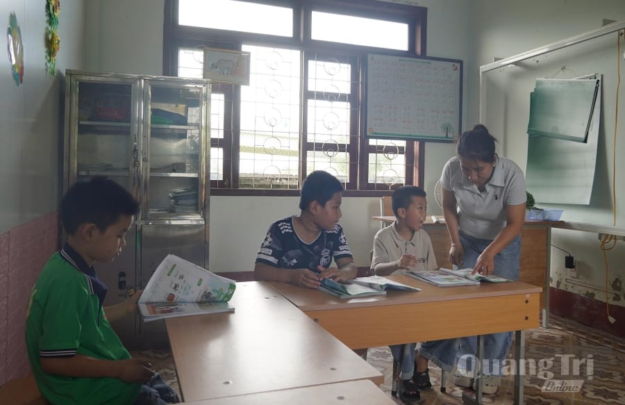 Một khoảnh khắc trong giờ học tại Trường Giáo dục chuyên biệt Quảng Trạch. - Ảnh: P.P