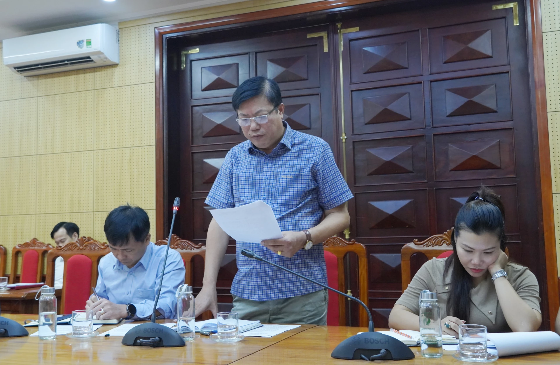 Đại diện lãnh đạo Sở Văn hóa, Thể thao và Du lịch phát biểu tại buổi làm việc - Ảnh: HL
