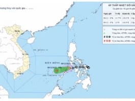 Áp thấp nhiệt đới di chuyển nhanh hơn với tốc độ khoảng 20km mỗi giờ