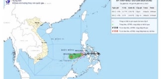 Áp thấp nhiệt đới di chuyển nhanh hơn với tốc độ khoảng 20km mỗi giờ