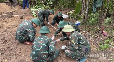 Quy tập được 4 hài cốt liệt sĩ tại phường Quảng Trị