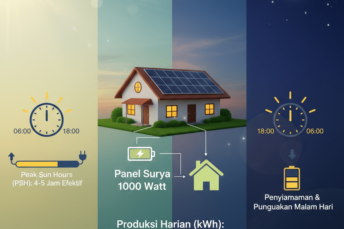 Berapa Jam Panel Surya Hasilkan Listrik Sehari? Simulasi Perhitungan