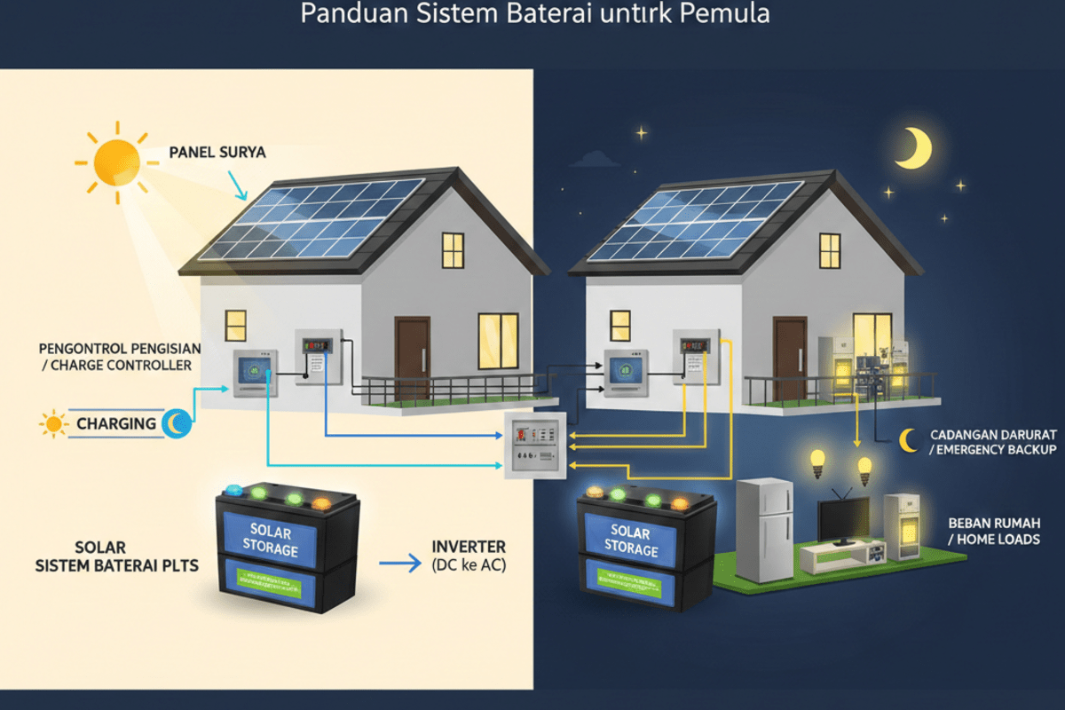 Cara Panel Surya Menyimpan Energi: Panduan Sistem Baterai untuk Pemula