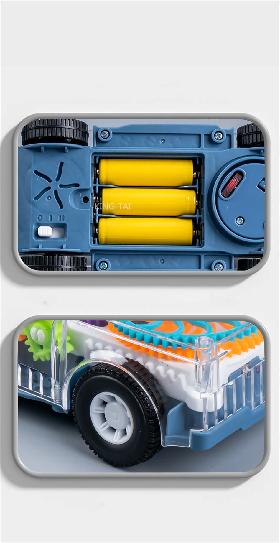 Electric Toy Car Transparent Gear With Lights Music Car Model Toy Universal Grar Police Car Toy - Image 7