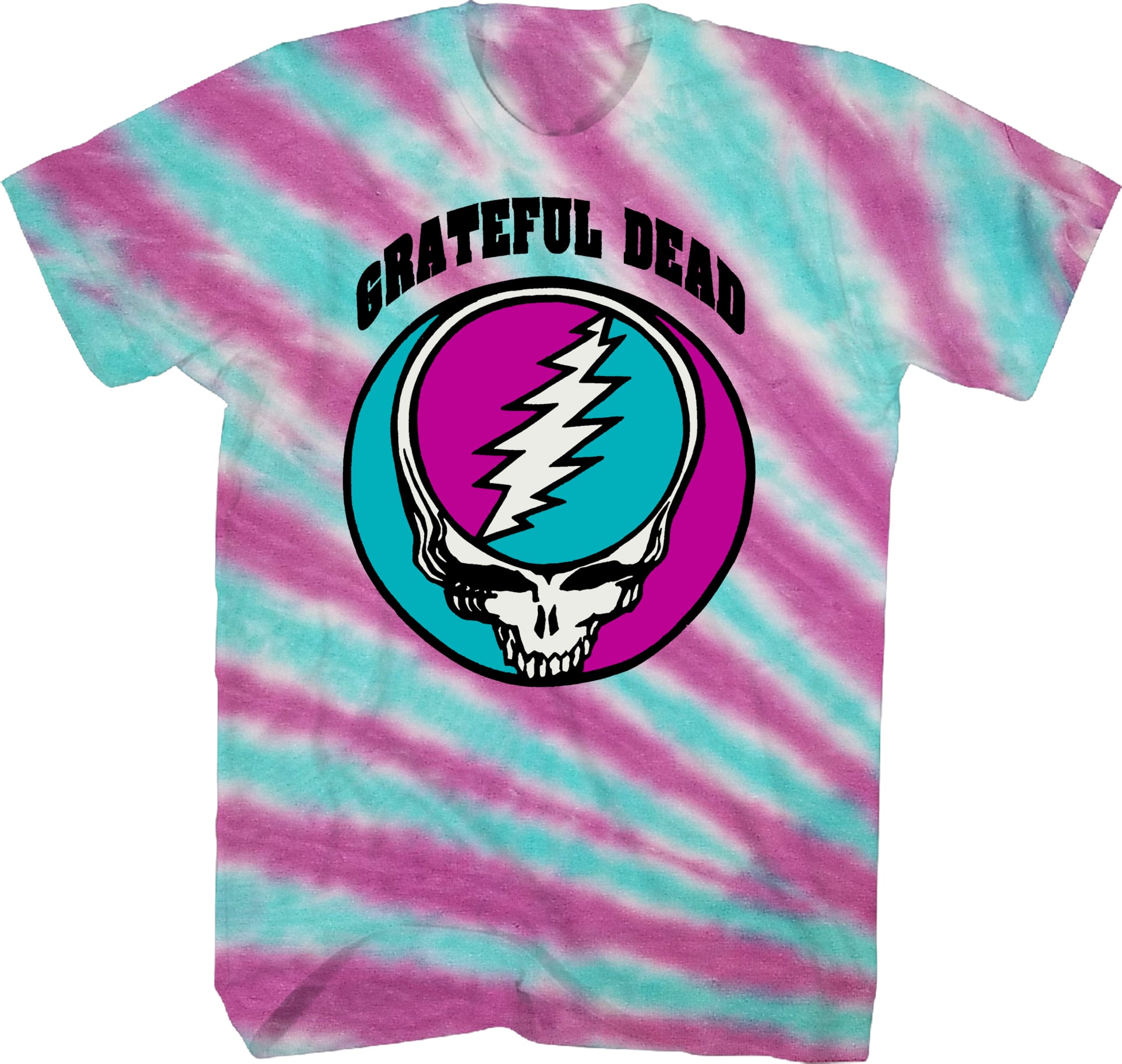 Tie Dye Lightning Skull Logo Grateful Dead T-Shirt