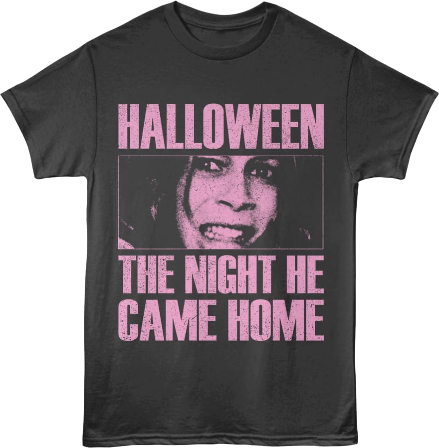 Front & Back Laurie Strode Scared Face Halloween T-Shirt