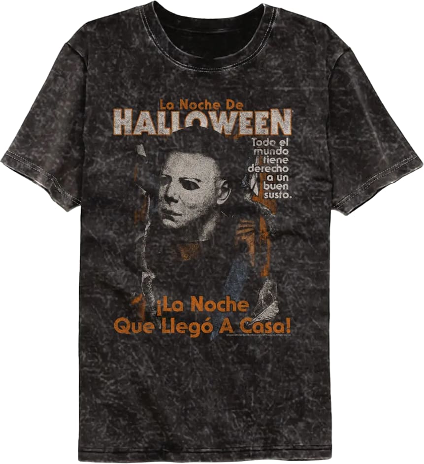 Spanish Poster Halloween Mineral Wash T-Shirt