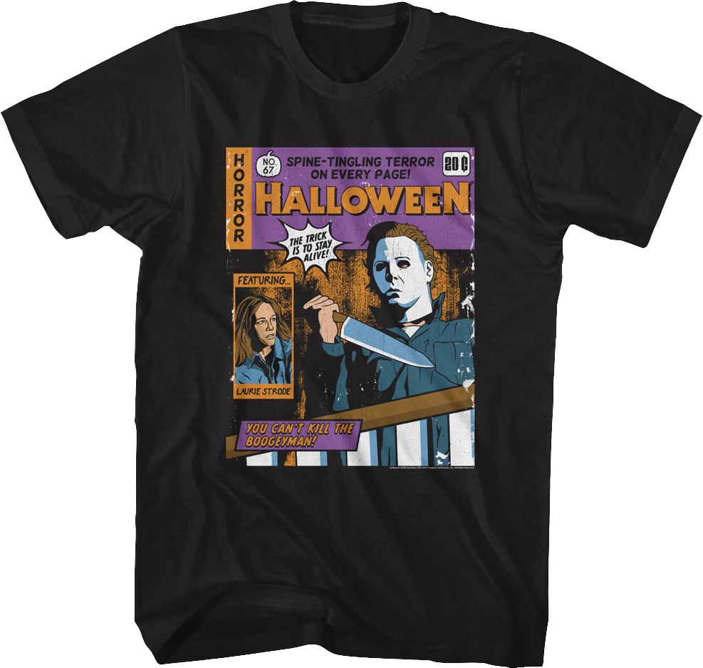 Spine-Tingling Comic Book Cover Halloween T-Shirt