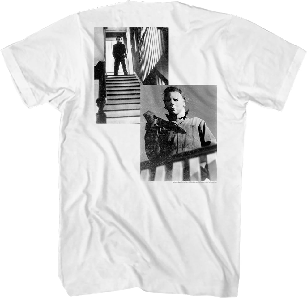 Michael Myers Staircase Photos Halloween T-Shirt
