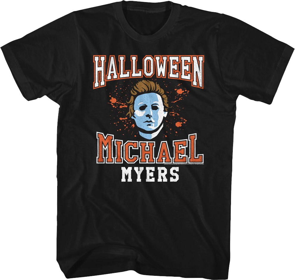 Michael Myers Mask Varsity Logo Halloween T-Shirt