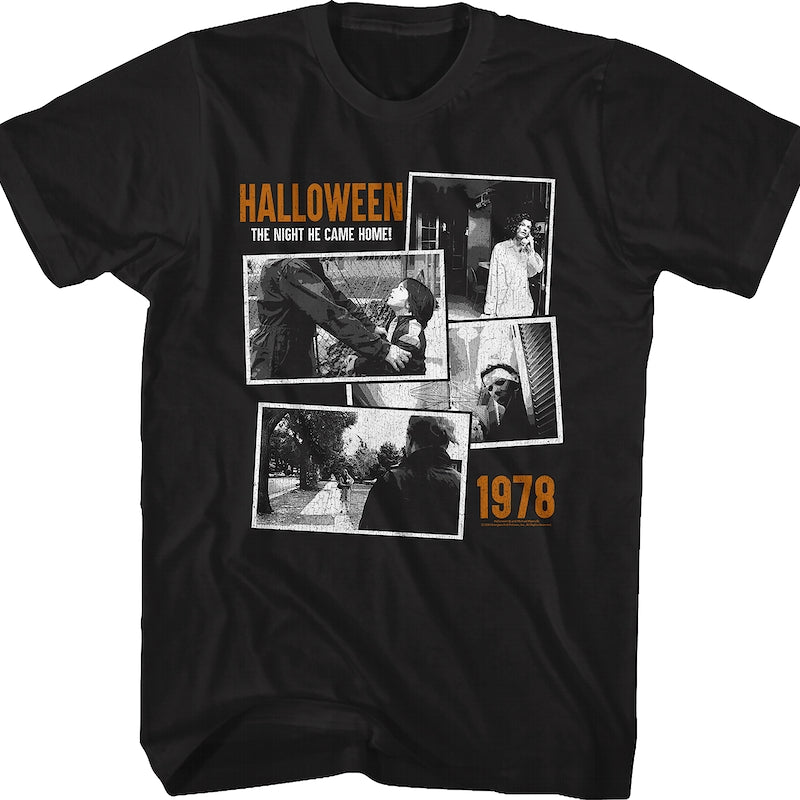 Black And White Collage Halloween T-Shirt