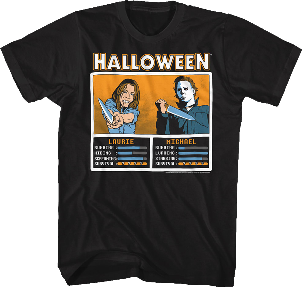 Laurie And Michael Knives Out Video Game Halloween T-Shirt