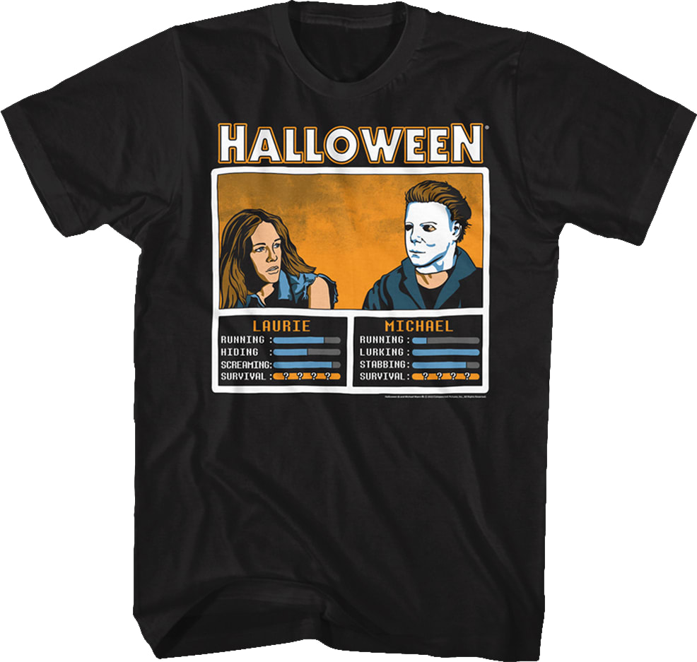 Laurie Strode And Michael Myers Video Game Halloween T-Shirt