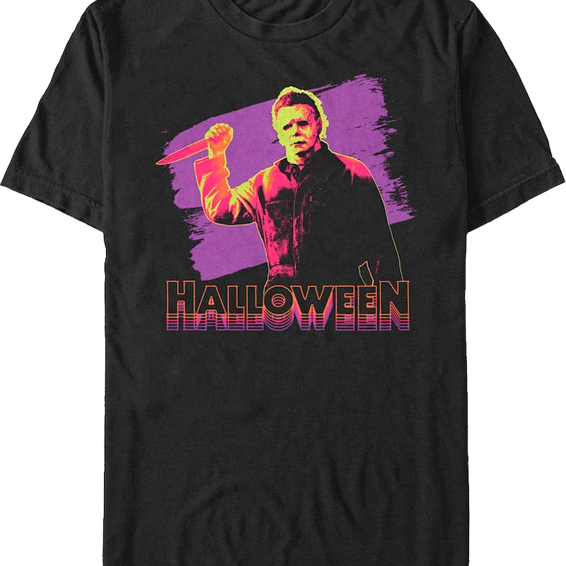 Retro Neon Michael Myers Halloween T-Shirt
