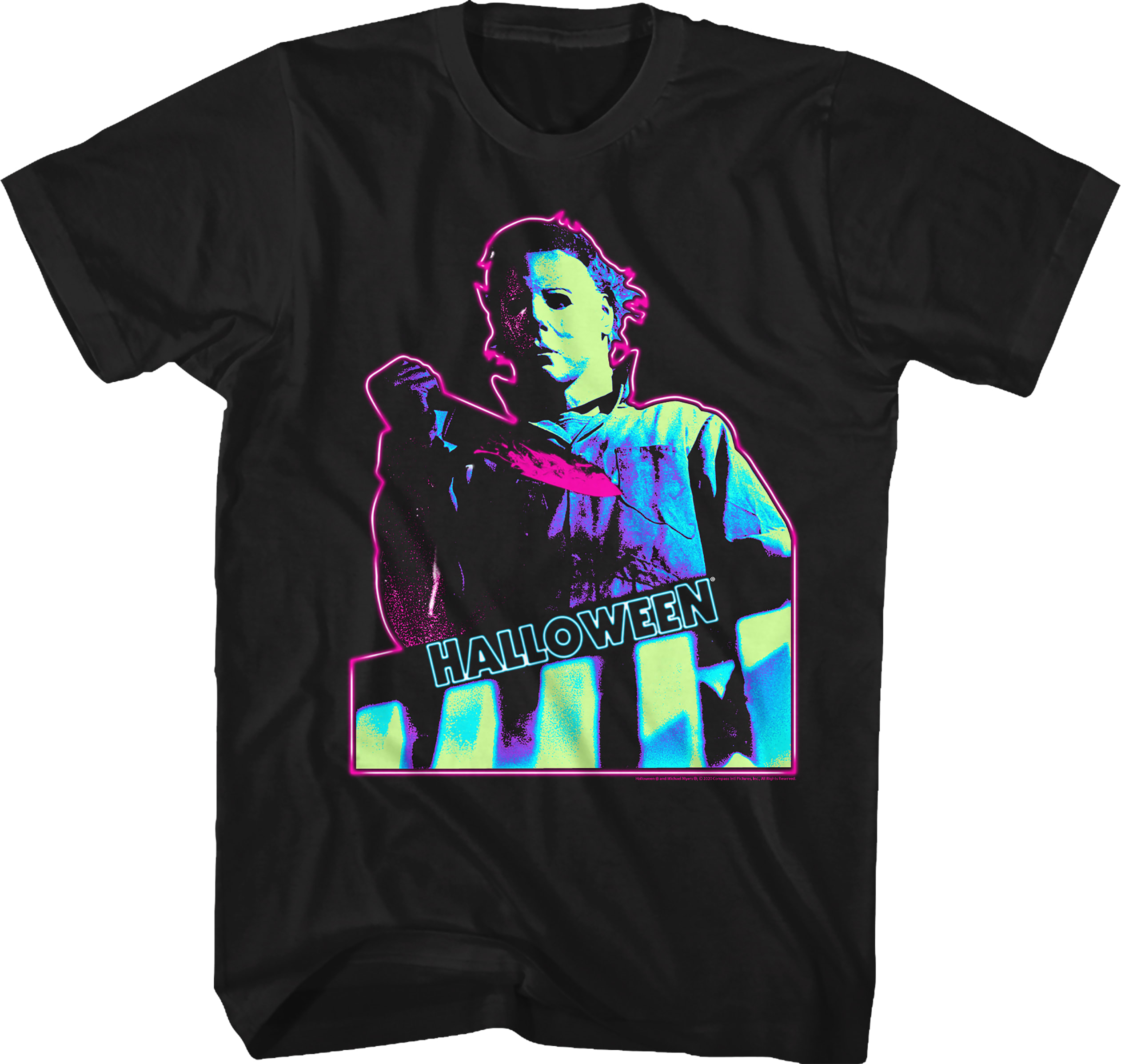 Neon The Shape Michael Myers Halloween T-Shirt