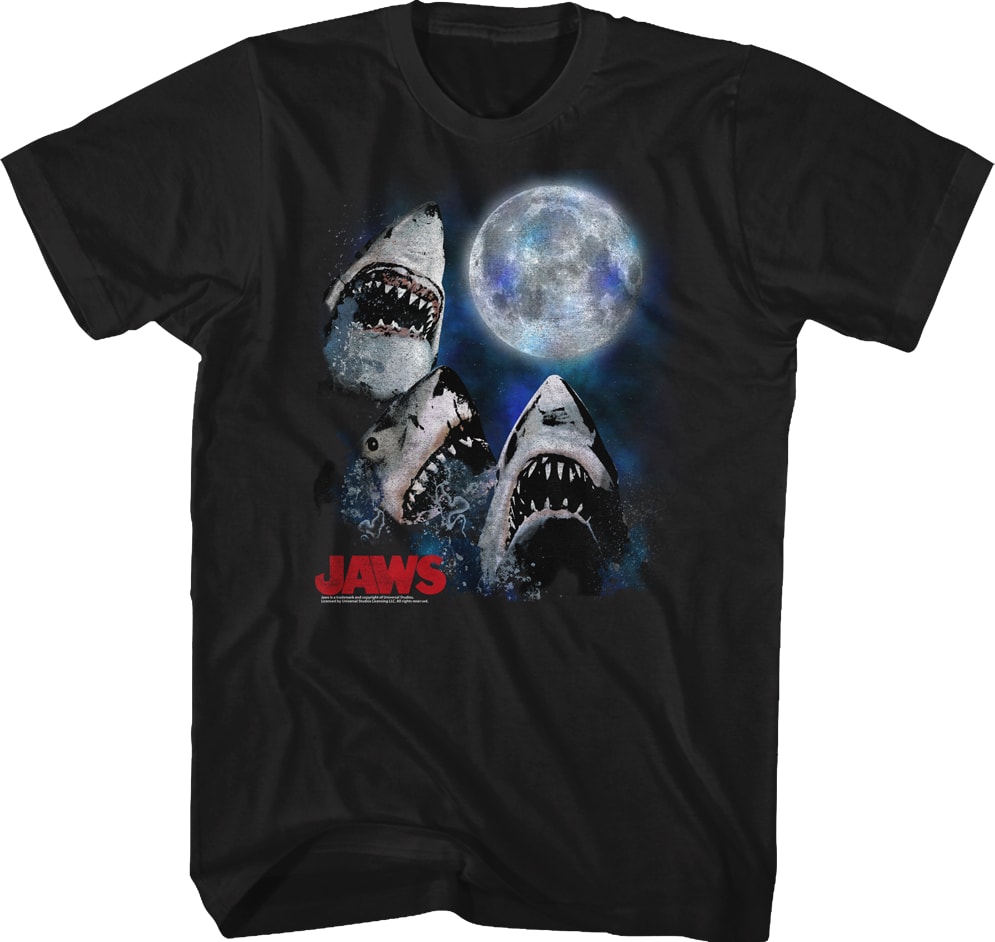 Three Shark Moon Jaws T-Shirt