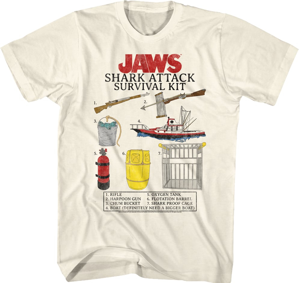 Shark Attack Survival Kit Jaws T-Shirt