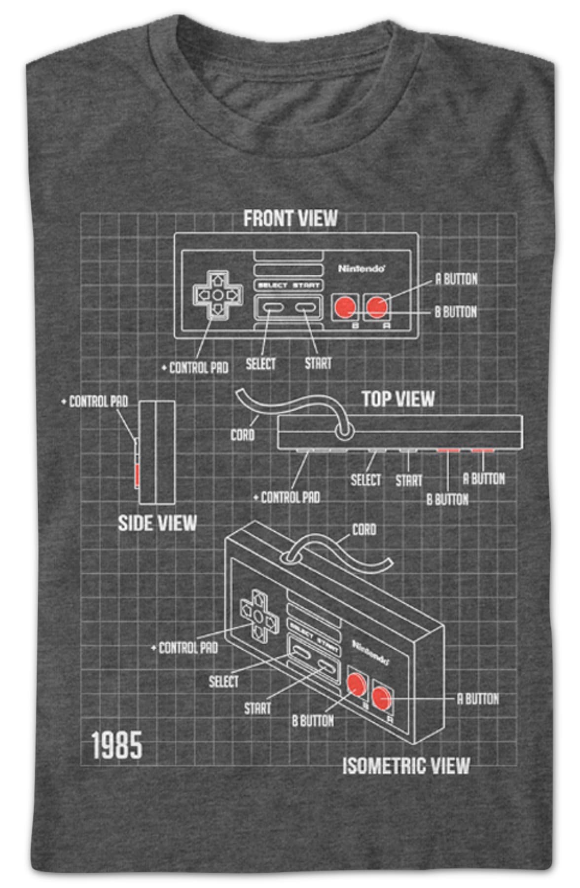 Nintendo Controller Schematic T-Shirt