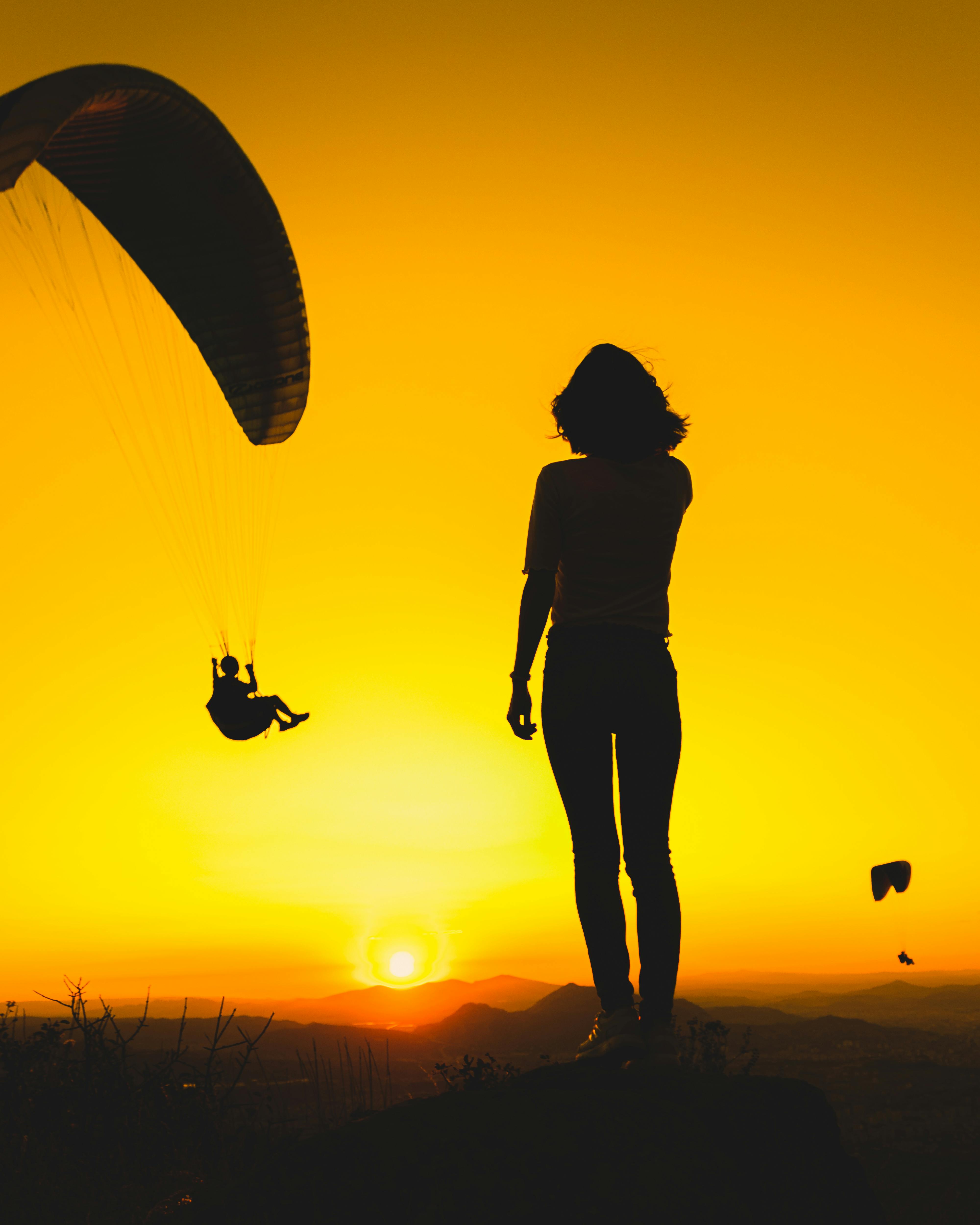 Above the Bir valley during a tandem paragliding flight.