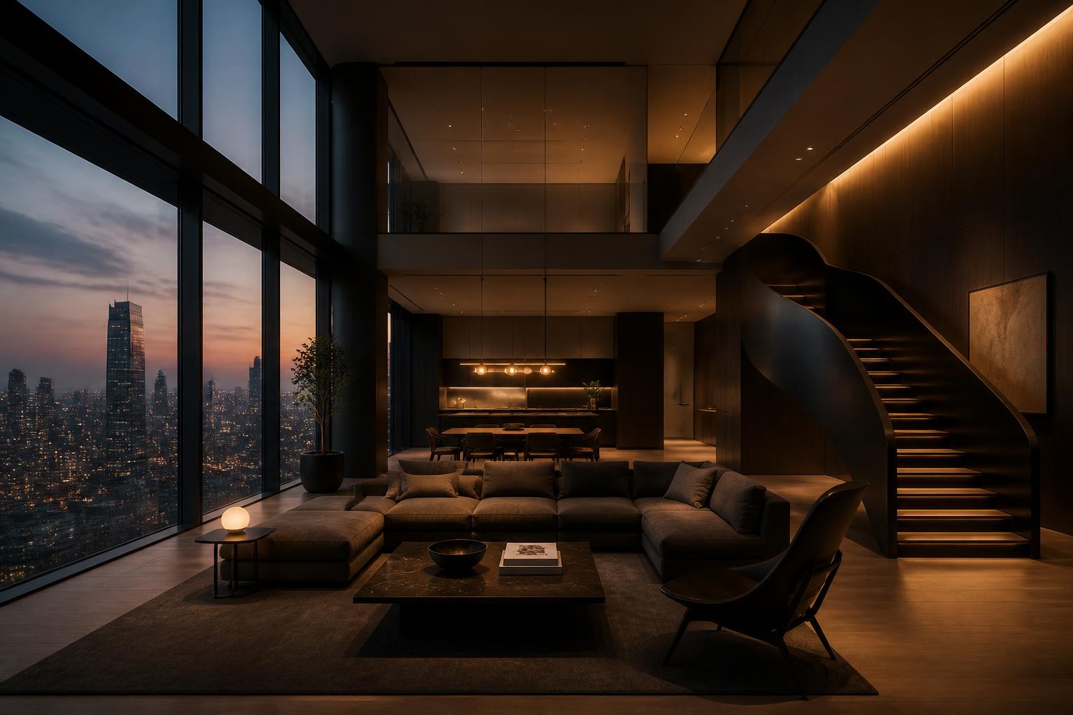 A measured interior - sofa, arch and a single vessel