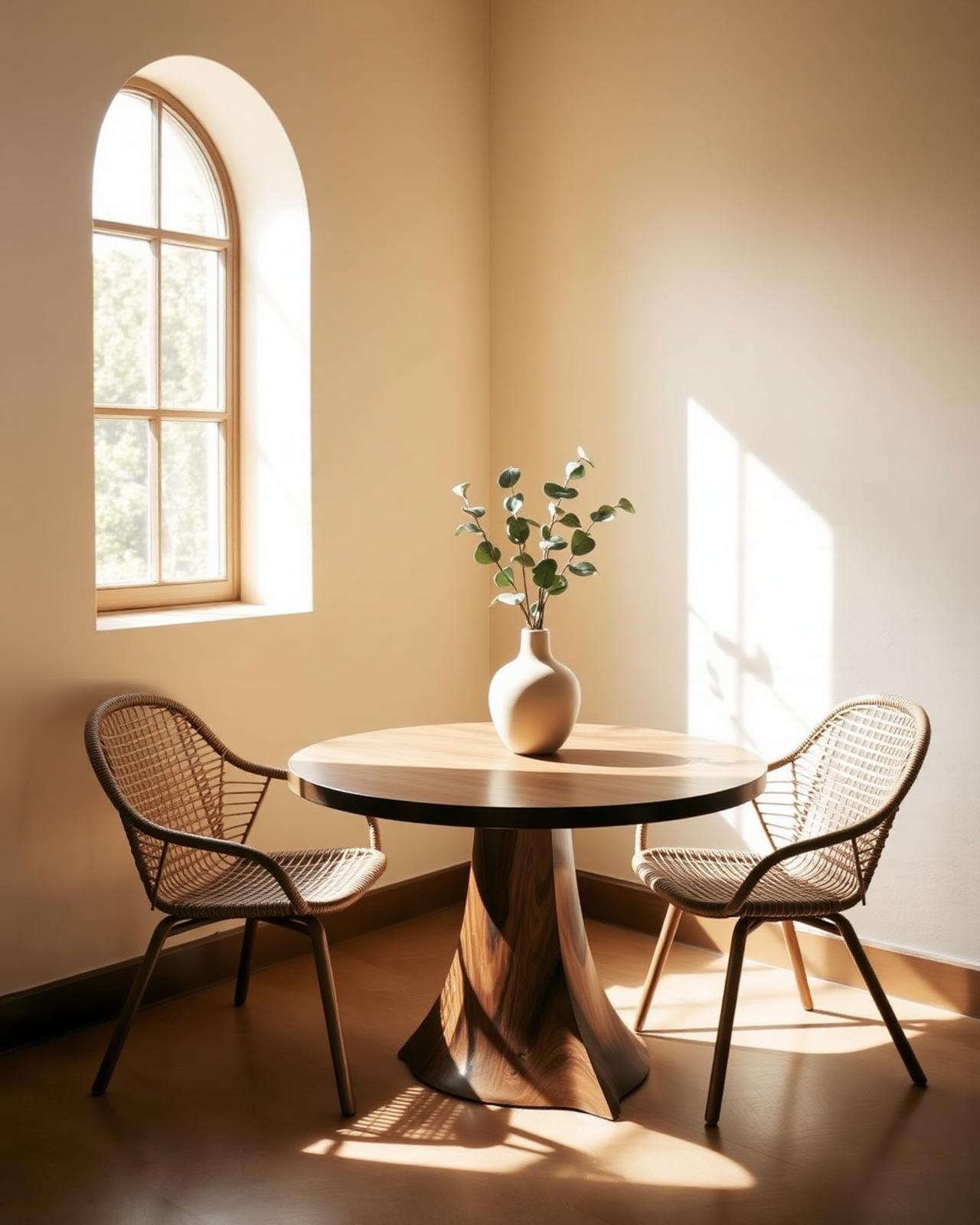 Dining nook - Rattan · arched window