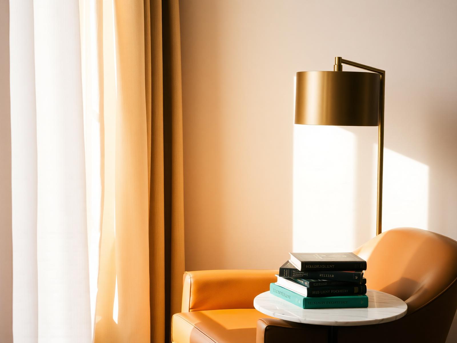 Reading corner - Leather · linen drape
